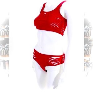 LES CANEBIERS | 44 / XXL | NWT Destroyed Bikini Red Women’s Shredded Swimsuit